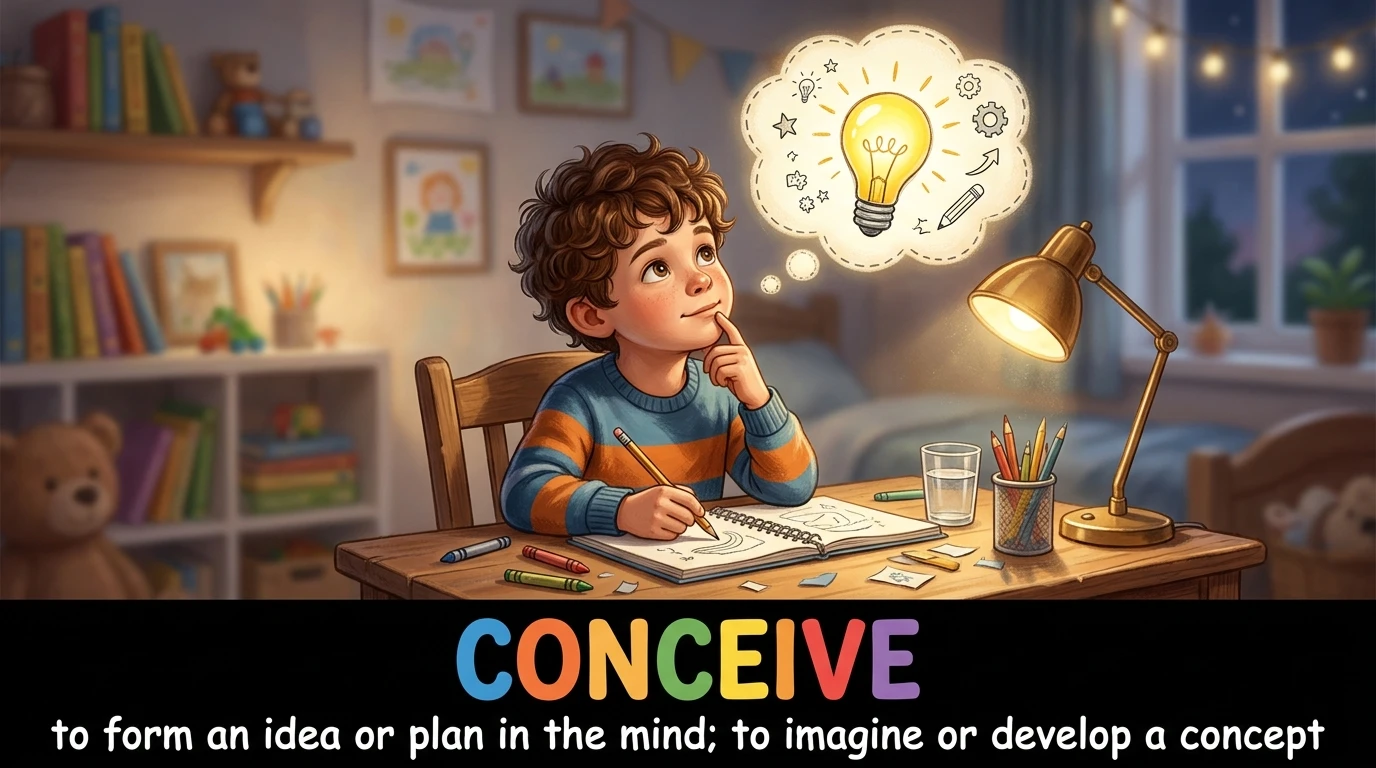 English Illustration for conceive